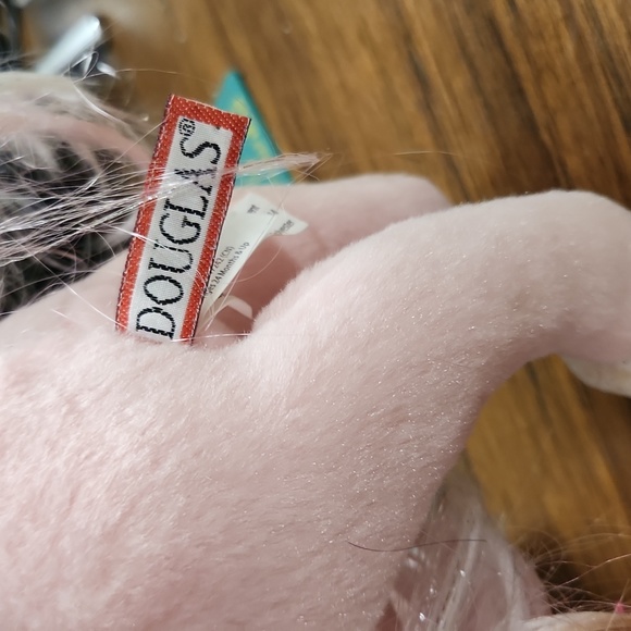 Douglas 2017 Pink Horse Plush Stuffed Cuddly Pink/white with Brush 11" Preowned - Picture 4 of 4